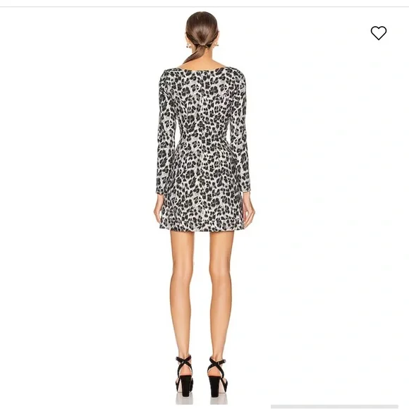 Miaou Dree Leopard Print Corset Bustier Denim Mini Dress XS - Picture 3 of 11